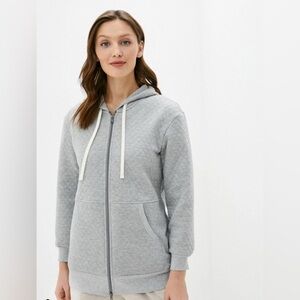 Intimissimi|Women’s Heather Gray Quilted Zip up Hoodie- Size S